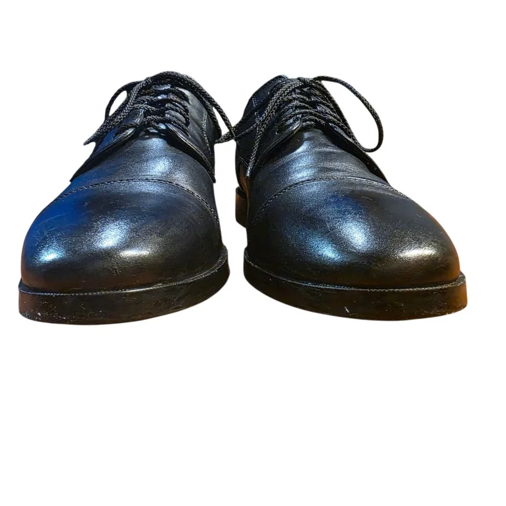 Cole Haan Grand C23770 Mens Black Leather Cap Toe Derby Dress Shoes Size 10 M